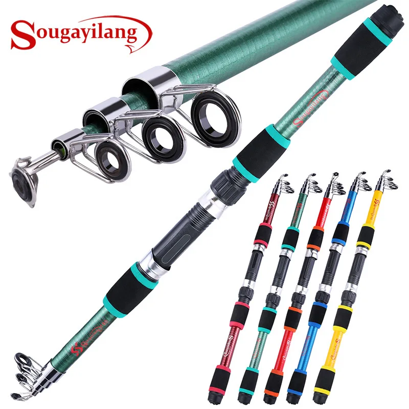 Sougayilang 1.8M Spinning Fishing Rod M Power Telescopic Rock Fishing Rod Carp Feeder Rod Surf Spinning Rod