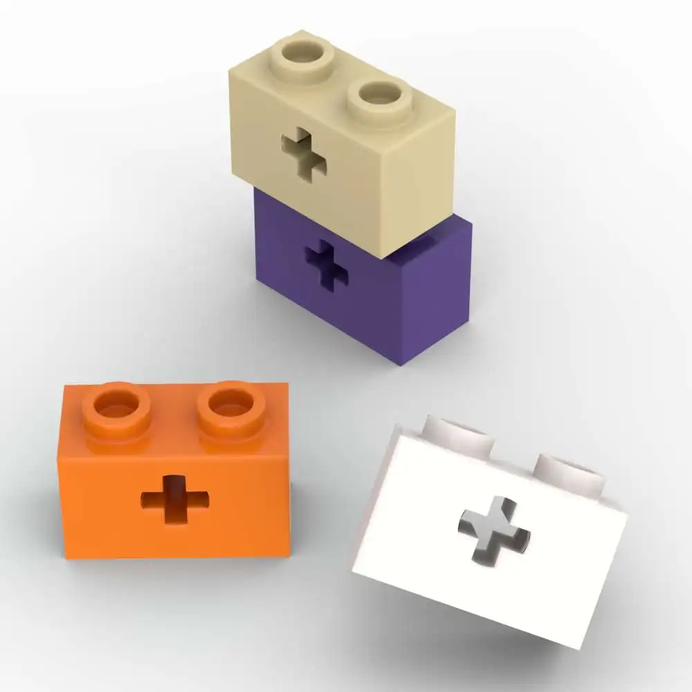 

MOC 10 шт. 31493 сборные кирпичи 32064 1x2 с отверстием для оси, сменные строительные блоки, игрушка для раздачи, подарки на праздник для взрослых и мальчиков