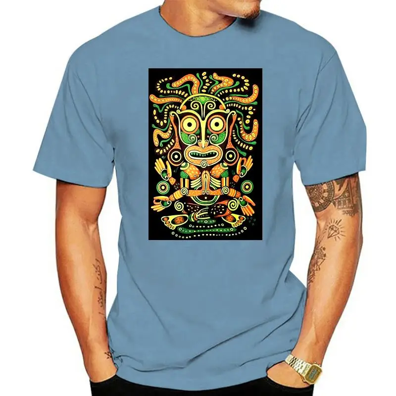 เสื้อยืดสำหรับผู้ชายเสื้อโค้ทแฟชั่นสุดเท่เสื้อของไอดอลศิลปะประสาทหลอนนีออนเรืองแสง UV สีดำแสงยูวีเสื้อยืดสำหรับเทศกาล