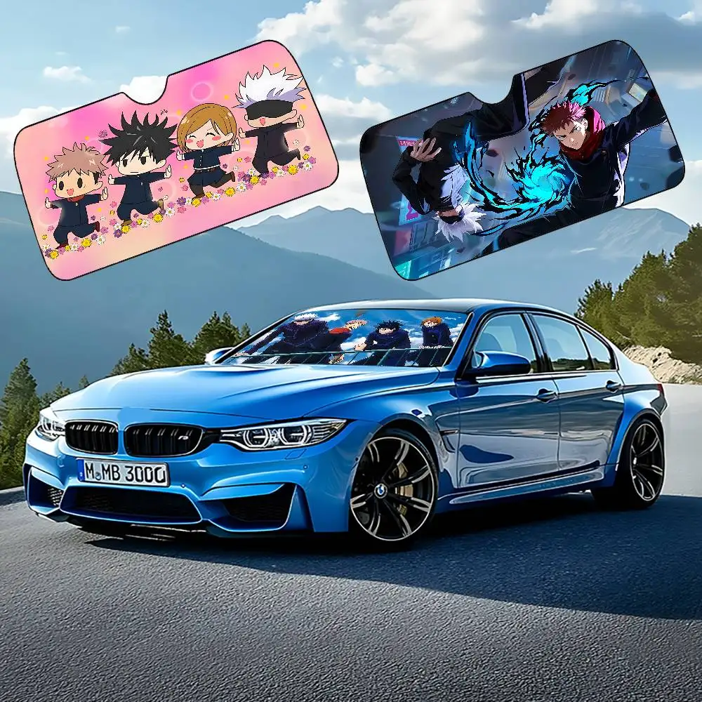 Anime J-Jujutsus-K-Kaisens Stylish And Trendy Windshield Sunshade, Car Windshield Cover Car Sunshade Curtain Car Sun Protection