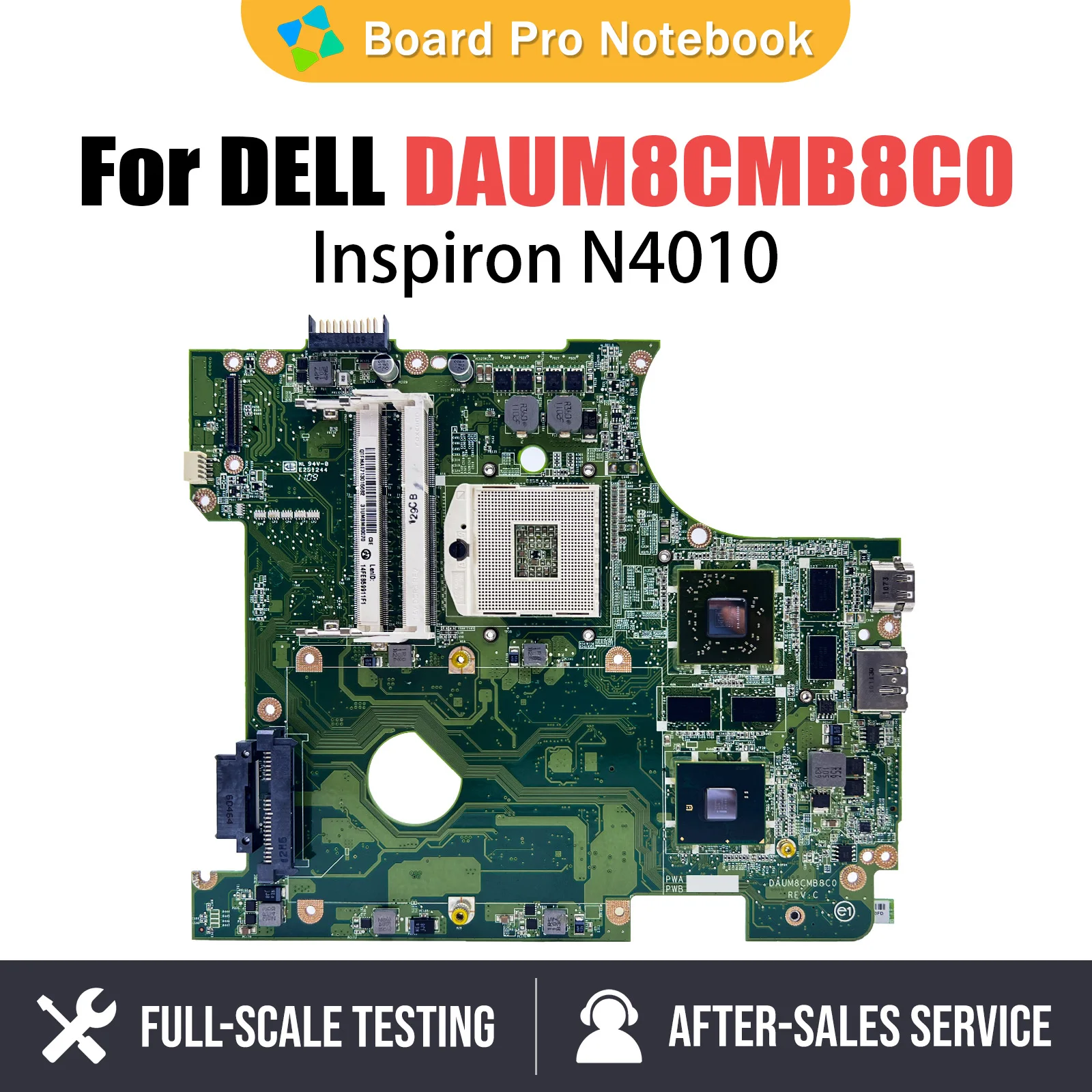 

Mainboard for DELL N4010 laptop motherboard N4010 HM57 HD5650M 1GB DAUM8CMB8C0 CN-0951K7 tested good