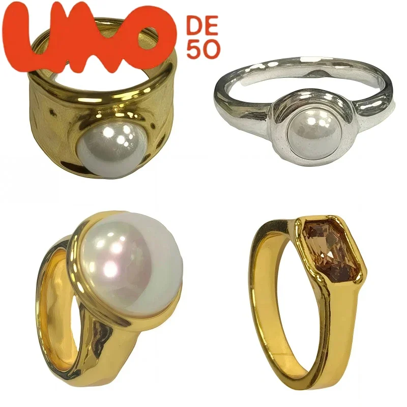 خاتم فضة مطلي بالذهب عيار 24 قيراط UNOde50 بأسعار معقولة - ارفع أسلوبك بسهولة