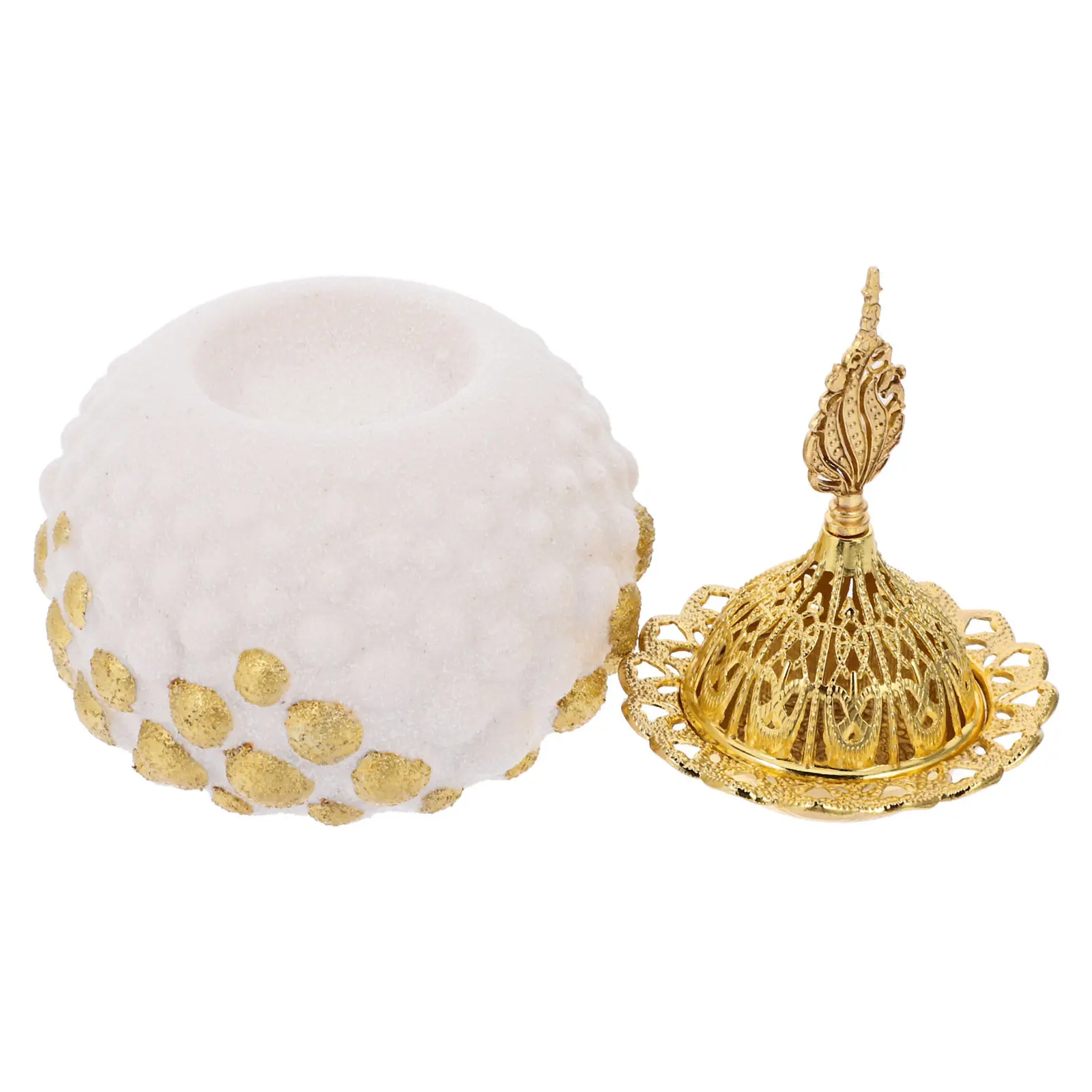 Ceramic Incense Burner Retro Arabic Style Incense Stick Holder Desktop Censer Coil Burner Home Yoga Meditation Decor