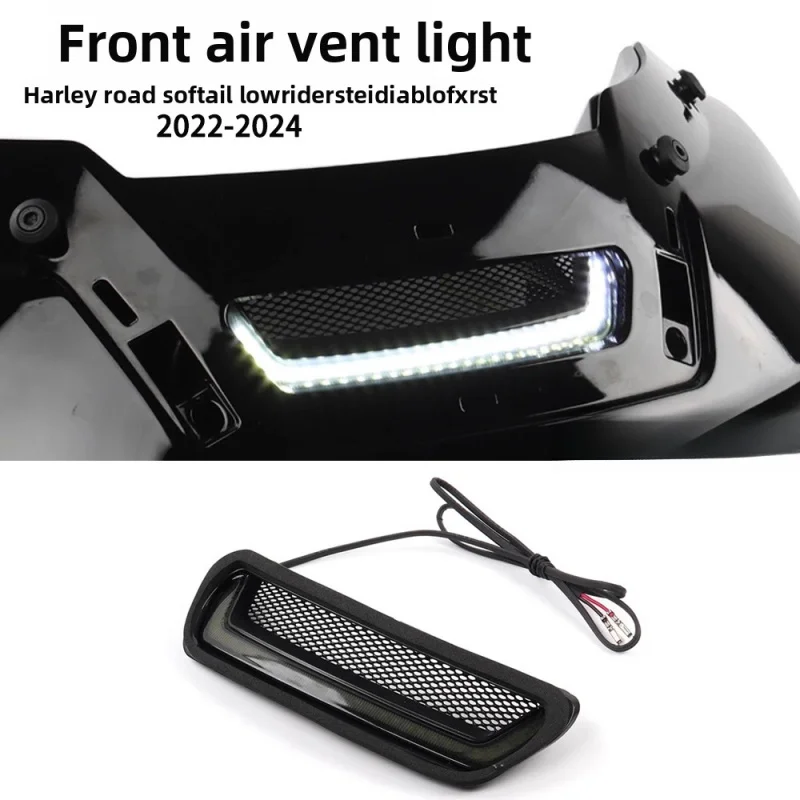 Atualize seu Harley Softail Low Rider ST/FXLRST e El Diablo FXRST com detalhes de ventilação de farol LED Premium White Tracer