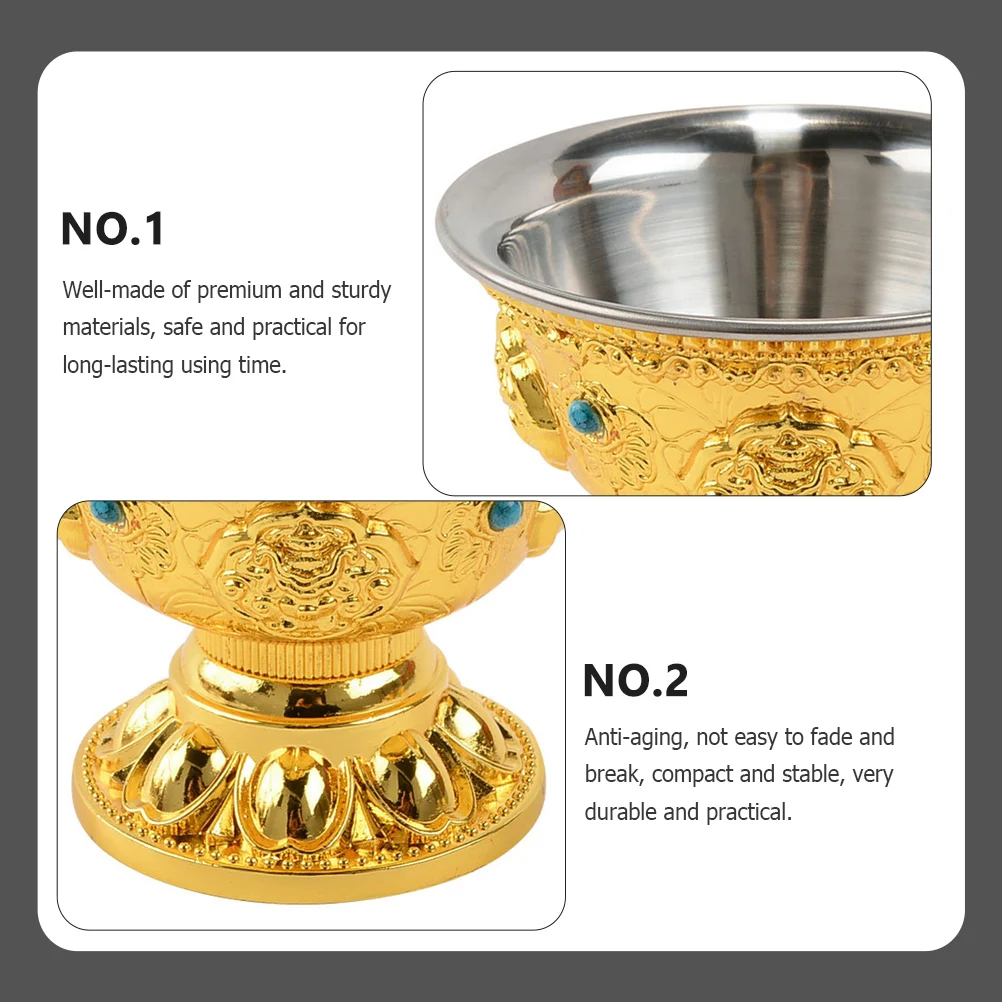 

Golden Metal Detachable Offering Cup For Home Decorative Tabletop Small Size Metal Cups For Gifts