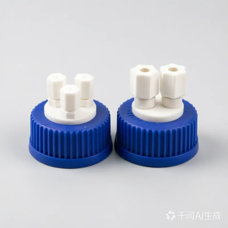 1PCS GL45 Porous Screw Cap, PTFE Ventilated Cell Culture Flask Cover for Lab Bioreactor & Media Storage