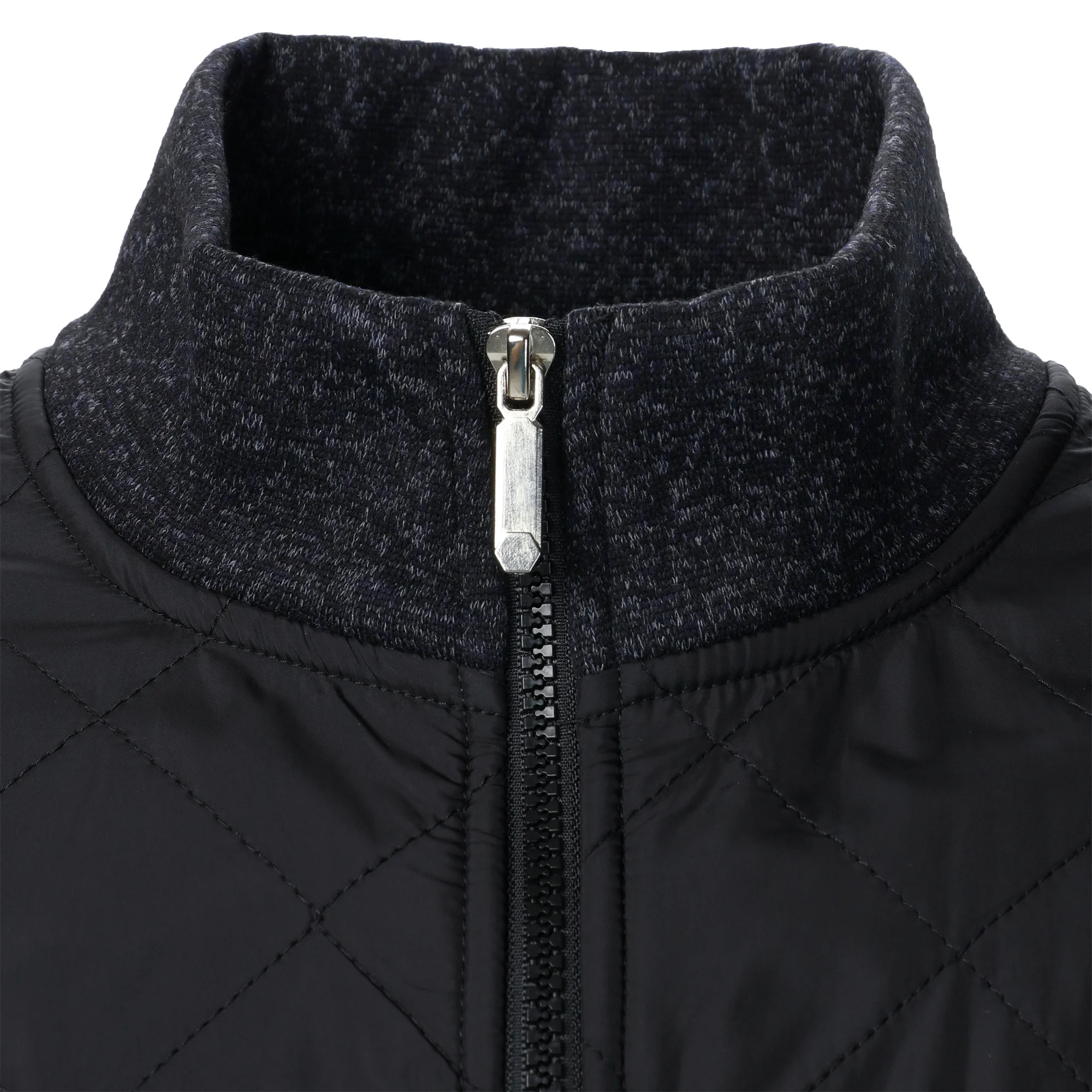Autumn/winter men\'s stand-up collar striped check zipper sweater coat with color