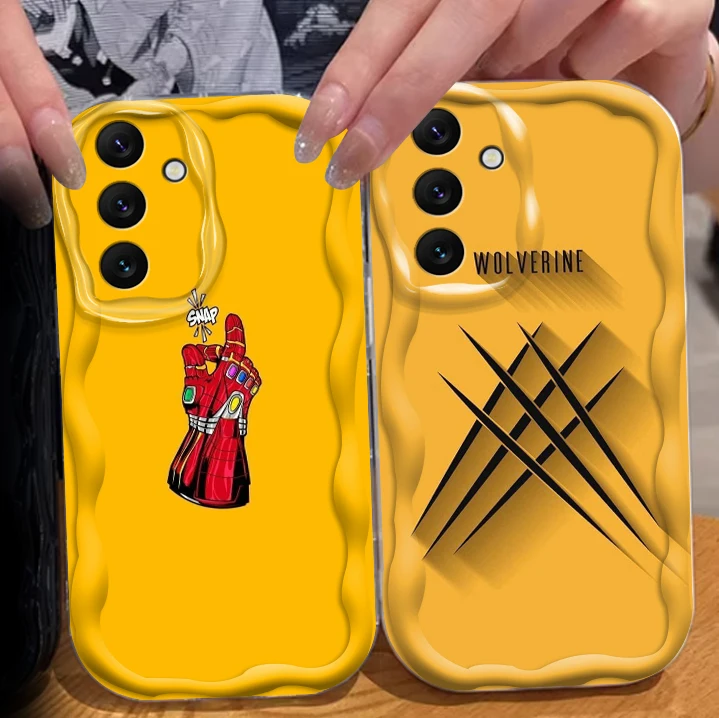 

Marvel LOGO Iron Man For Samsung A55 A54 A53 A52 A35 A34 A33 A32 A25 A24 A23 A22 A21S A15 A13 A14 5G Wave Oil Cover Phone Case