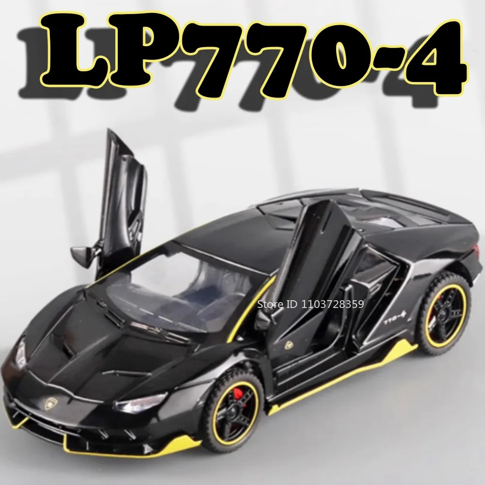 

1:32 LP770-4 LP780-4 Toy Model Sports Cars Alloy Diecast Miniature Supercars Sound Light Doors Opened Pull Back for Boys Gifts