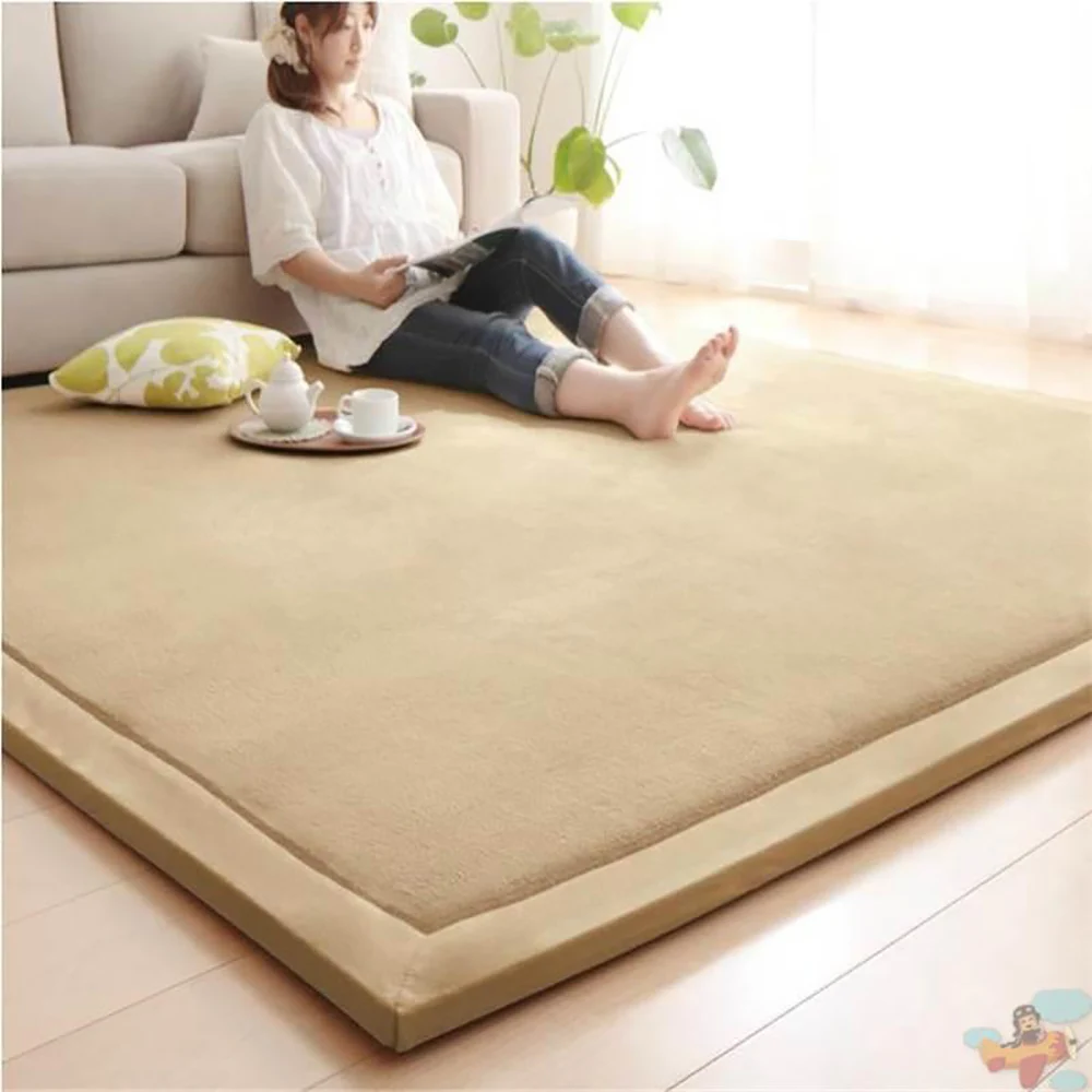 

Coral velvet Japanese-style tatami area rug for kids Bedroom Crawl game Floor Mat carpets for living room Home rugs and Mattress