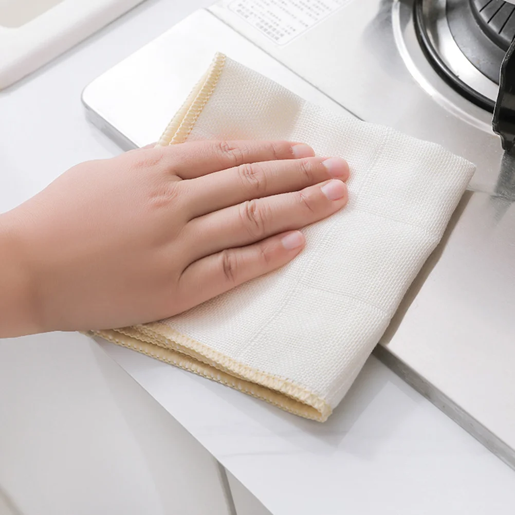 

5Pcs Soft Dish Washing Cloths High Water Absorption Reusable Kitchen Wipes for Furniture Window Counter Cleaning Aid