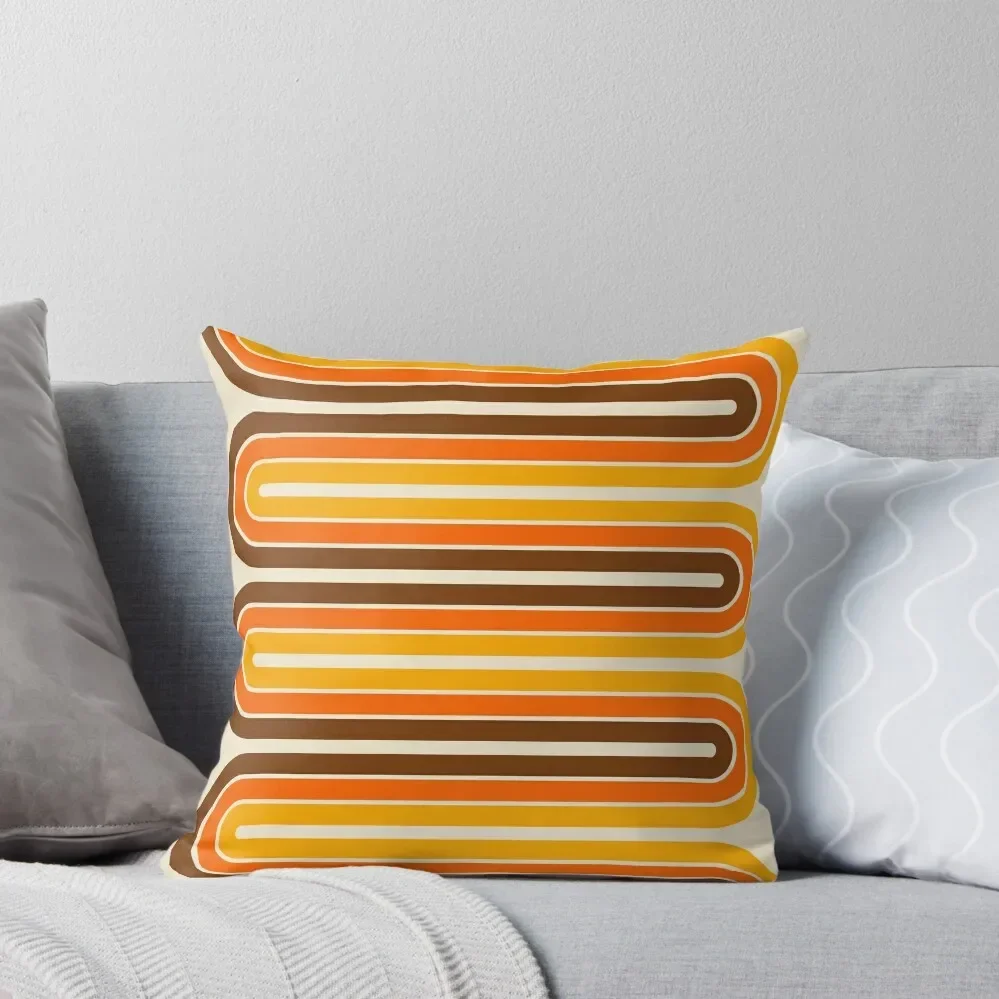 

70s Retro Vintage Style Geometric Pattern Orange Yellow and Brown Throw Pillow Sofa Cushions Christmas Pillowcase pillow