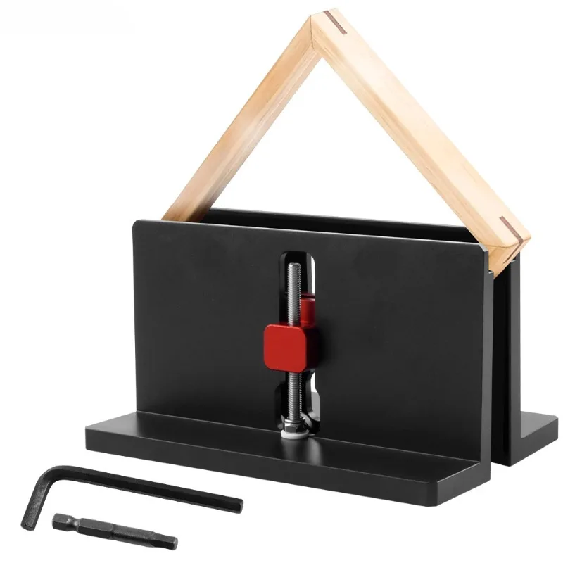 Red Black Woodworking Right Angle Spline Jig for Dovetail Mortise & Tenon Photo Frame Drawer Saw Table Trimmer Woodworking Tool