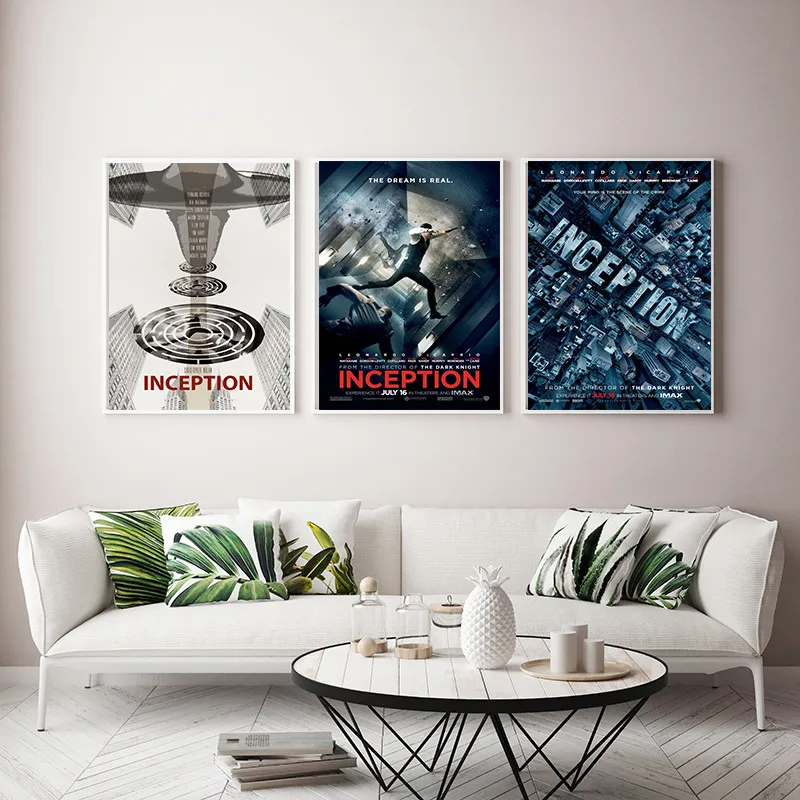 Classic Movie Inception HD Print Decoration Painting Movie White Coated Paper Poster Living Room Bedroom Decoration Painting