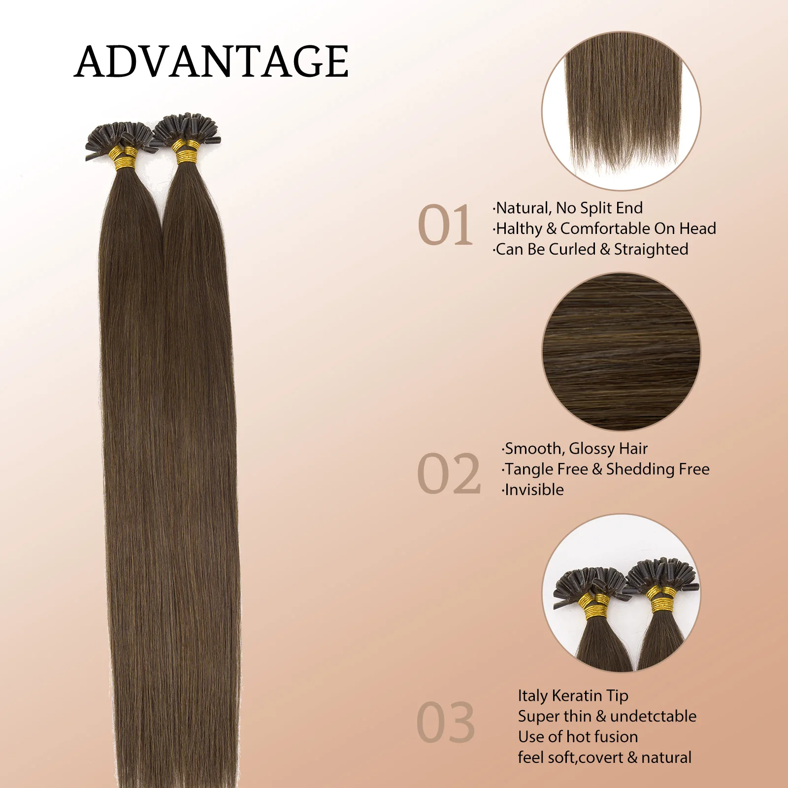 Real Remy Human Hair U Tip Extensions Natural Straight Keratin Prebonded Fusion Nail Tip Hair 1g/s 50pcs New Hairpiece for Women