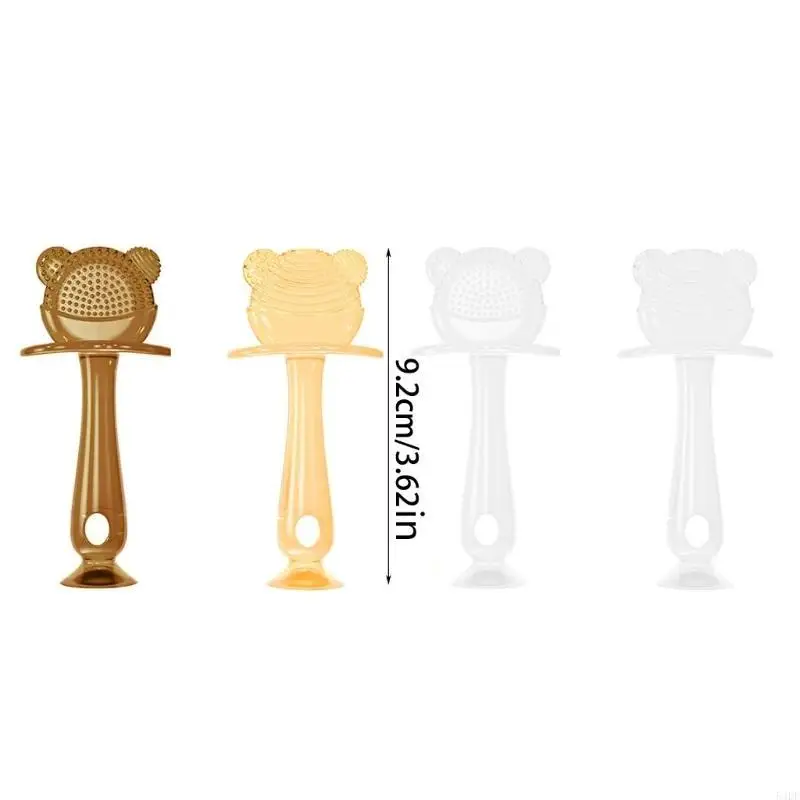 54DF Oso silicona para bebé, mordedor para dentición, juguete para aliviar dolor, para niños pequeños, recién nacidos