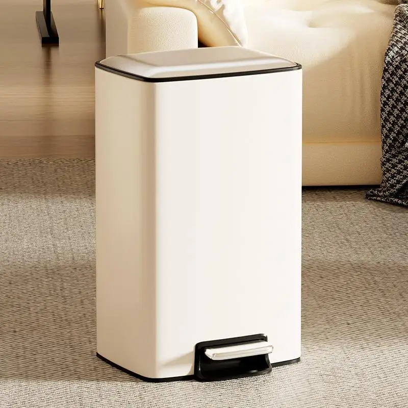 

Large Capaci Stainl Steel Foot Pedal Tra Can for Kitchen Living Room Batoom Home Use High End Luxury Waste Bin