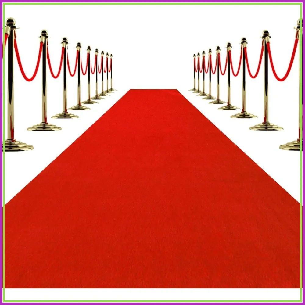 

Red Carpet Runner 3x15 ft, 450 GSM Thick Non-Slip Waterproof Aisle Rug for Weddings Events