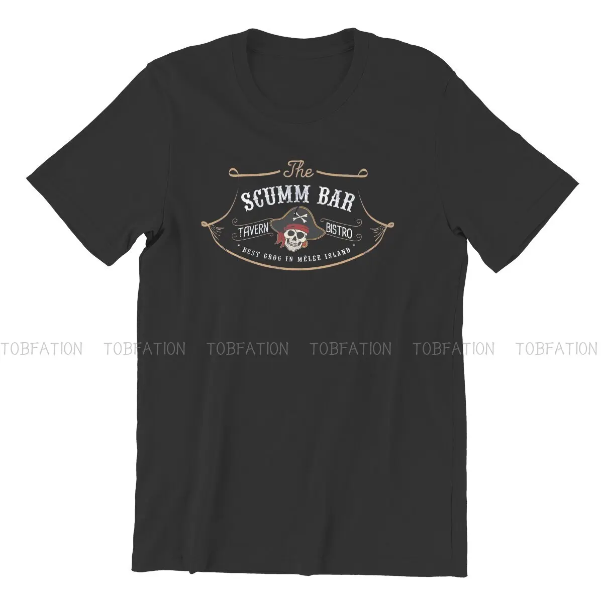 The Scumm Bar Hipster TShirts Monkey Island Game LeChuck Elaine Guybrush Men Graphic Pure Cotton Tops T Shirt O Neck Oversized