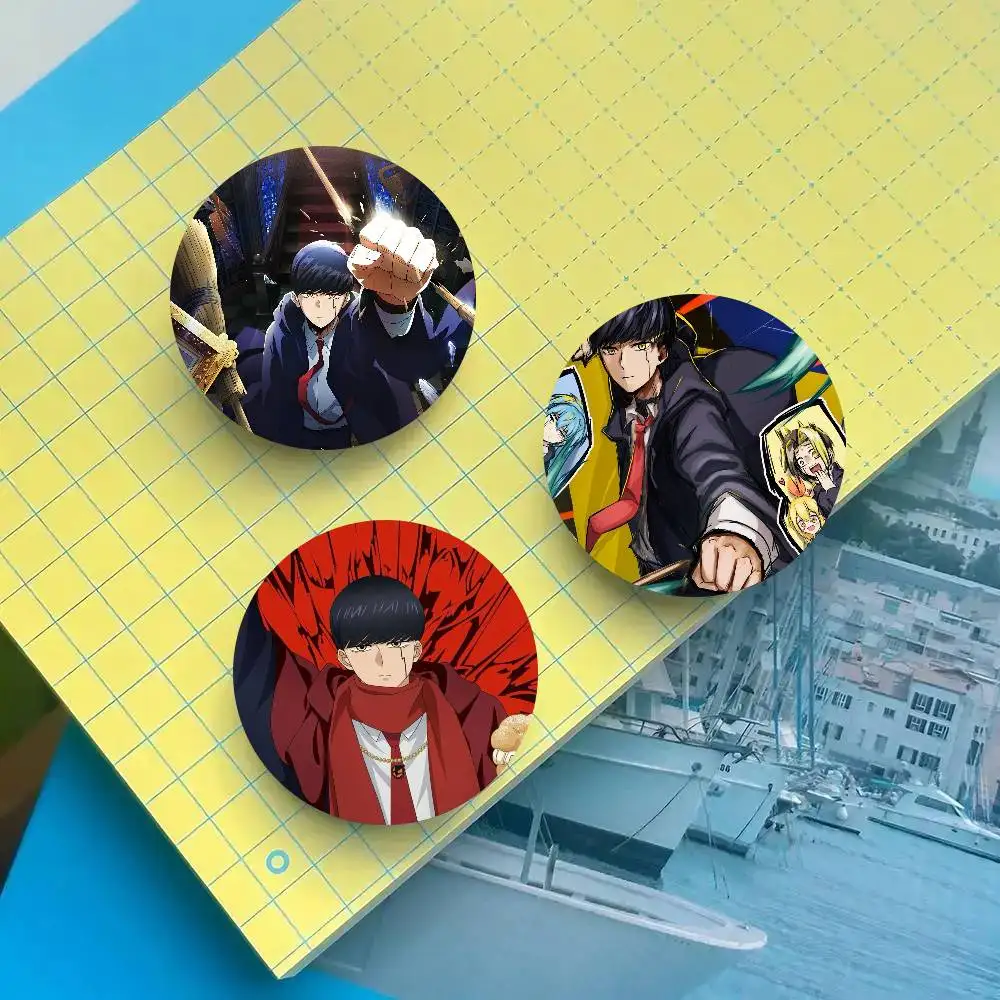 Anime Mashle Magic And Muscles Badge Tinplate Meme Round Brooch For Hat Bag Creative Lapel Jewelry Accessories Gifts