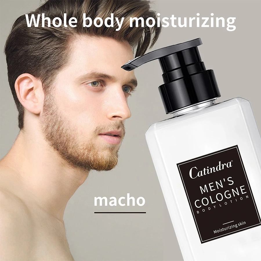 Catindra Men‘s Cologne Body Lotion Moisturizes Skin Smooth Prevent Dryness Roughness Body Lotion Comes with Perfume Flavor