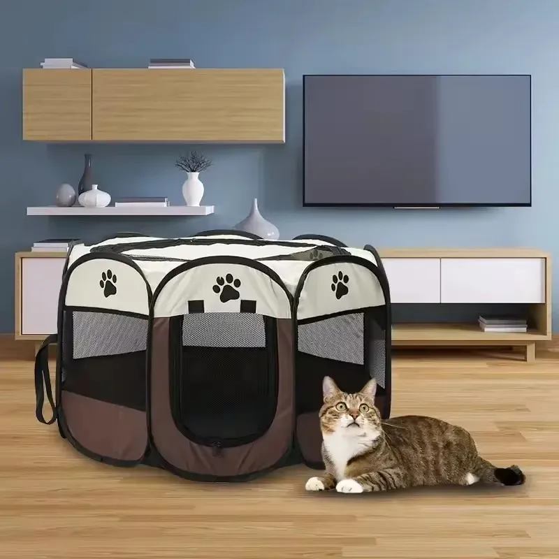 Large Octagon-Shaped Foldable Pet House for Dogs and Cats, Portable Outdoor Shelter with Quick Assembly - view 2