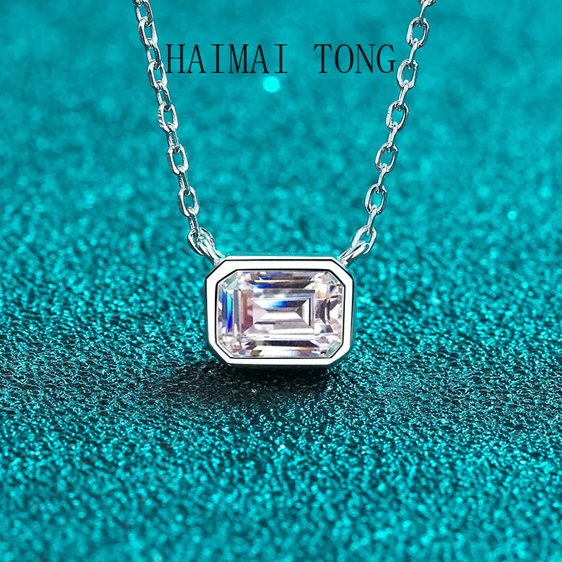 

HAIMAITONG Pearl necklace with moissanite beads, collar chain, platinum 950, exquisite neck chain