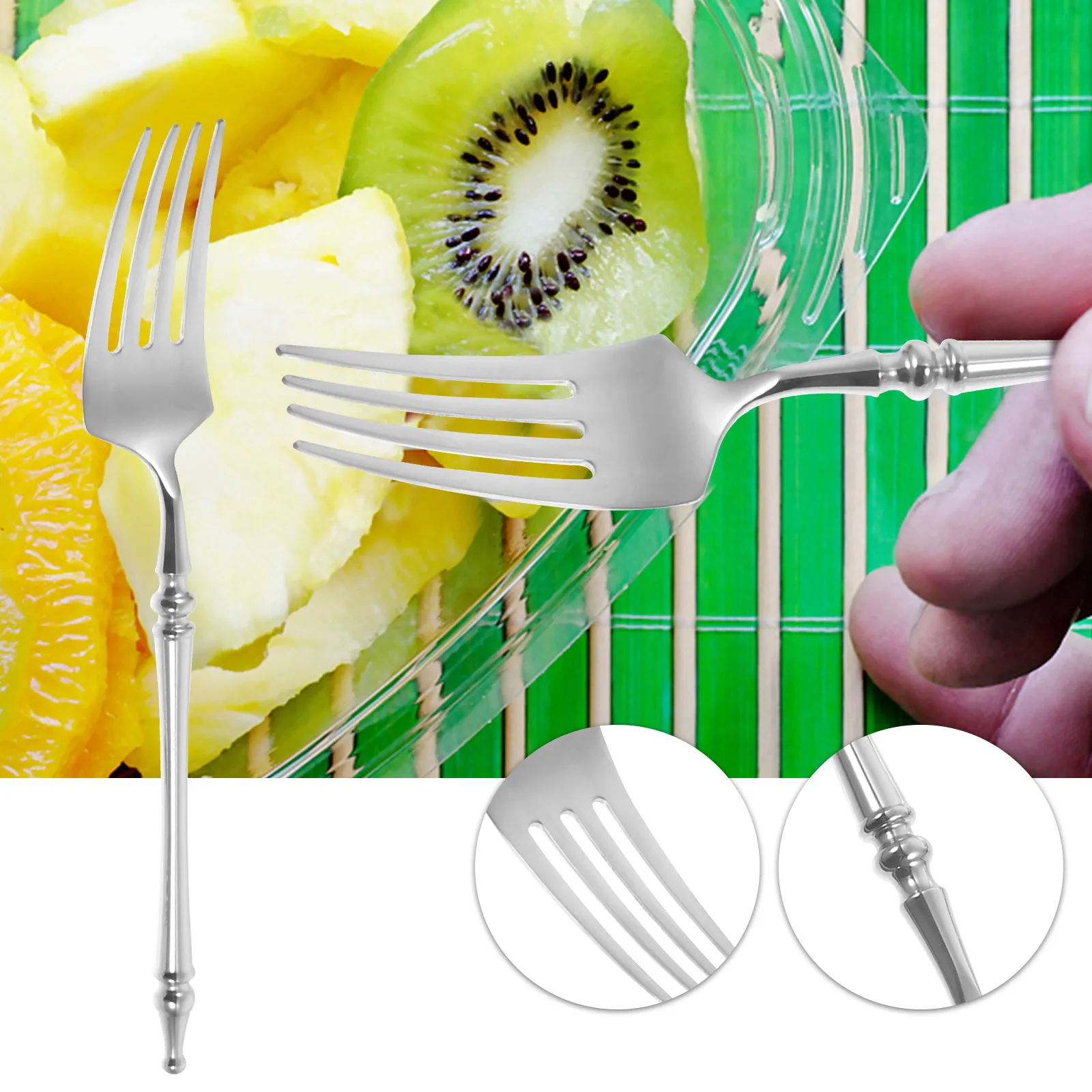 

1Set Stainless Steel Kitchen Cutlery Set Flatware Forks and Spoons Reusable Flatware Set Forks and Spoons