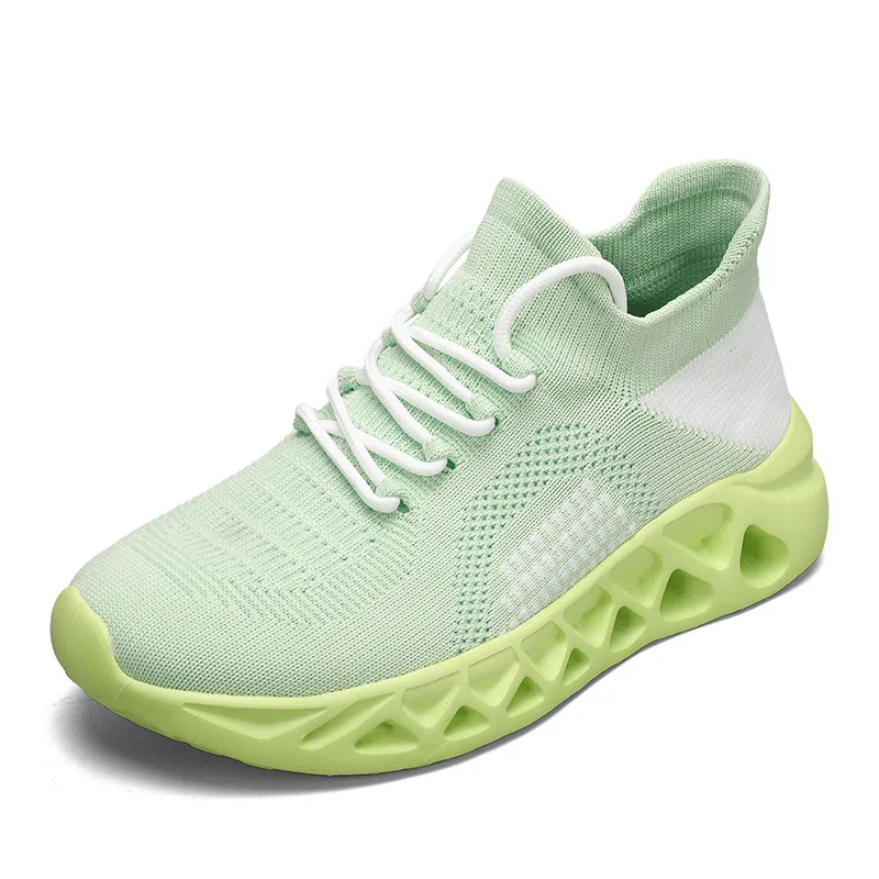 Plus Size 36-48 Mesh Walking Shoes Women Sock Sneakers Green Lightweight Sport Shoes Breathable Woman Running Shoes Summer Shoes