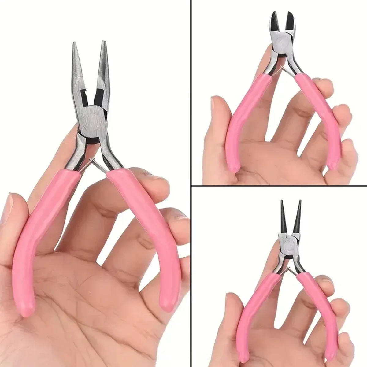 مجموعة كماشة يدوية الصنع للمجوهرات متعددة الوظائف - كماشة صغيرة مائلة بنقطة أنف مستديرة للصياغة #2