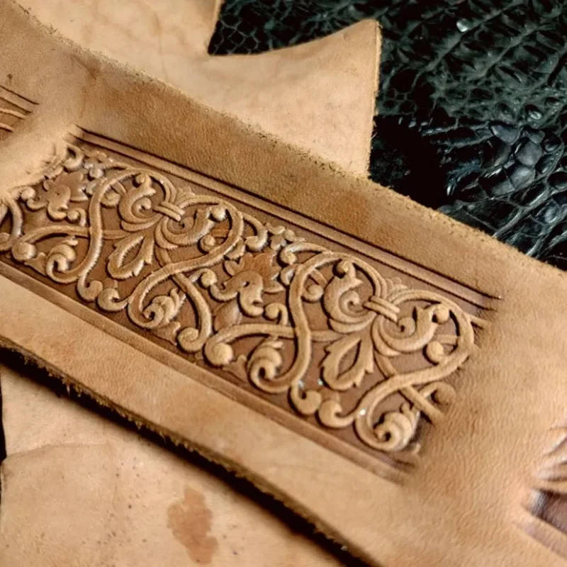 لـ Gürtelspregestemple Aus Aluminiumlegierung، Individuelles Juanzhi/Manzhi-Muster، Metallpregewerkzeug Fur Lederhandwerk، Wiede