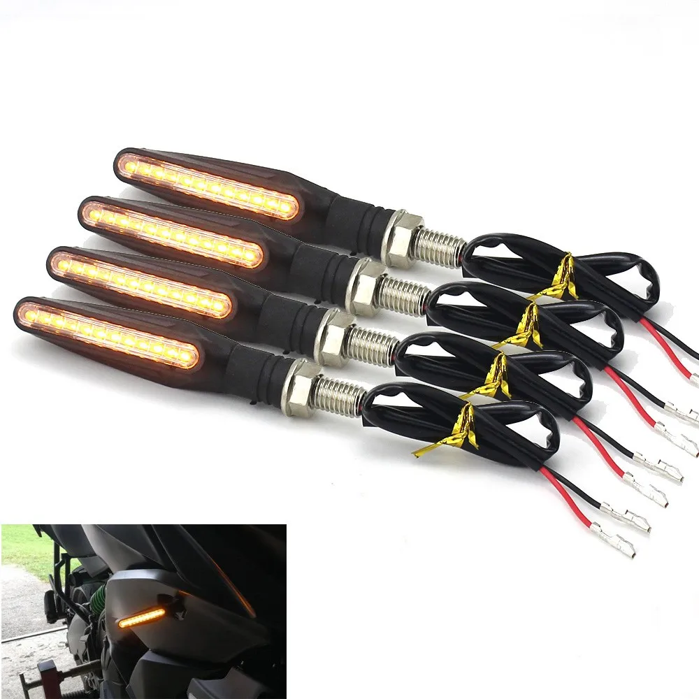 4 sztuk uniwersalny LED motocykl Turn Signal Lights wskaźnik Amber Flasher dla R6 YBR 125 TMAX 530 YAMAHA mt 07 drag star 650 xvs