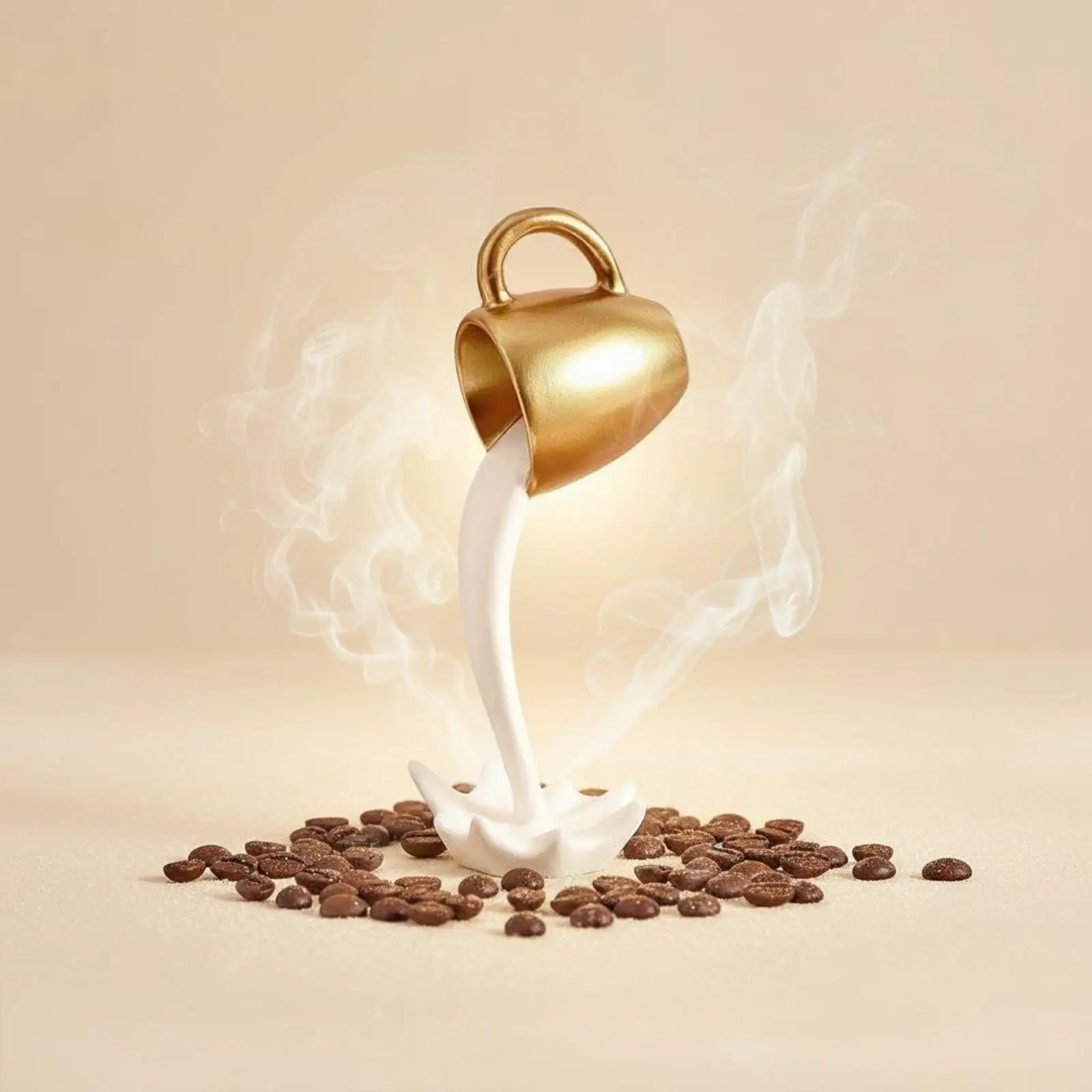 Floating Coffee Cup Sculpture Creative Design 3D Resin Coffee Cup Art for Office