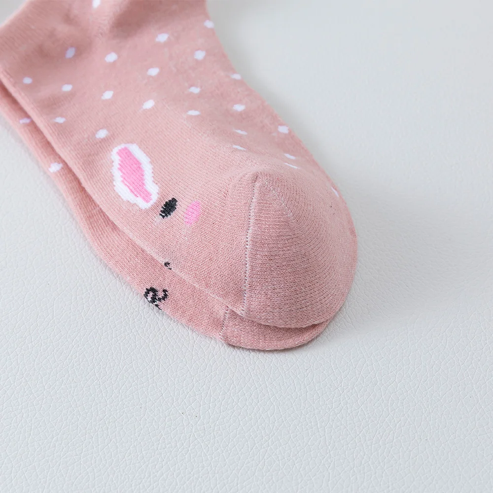 5 Pairs of WOMEN'S Short Socks, Pink Cat Thin, Cute Seasonal Boat Socks, Slow Top, Young and Fashionable Ankle Socks