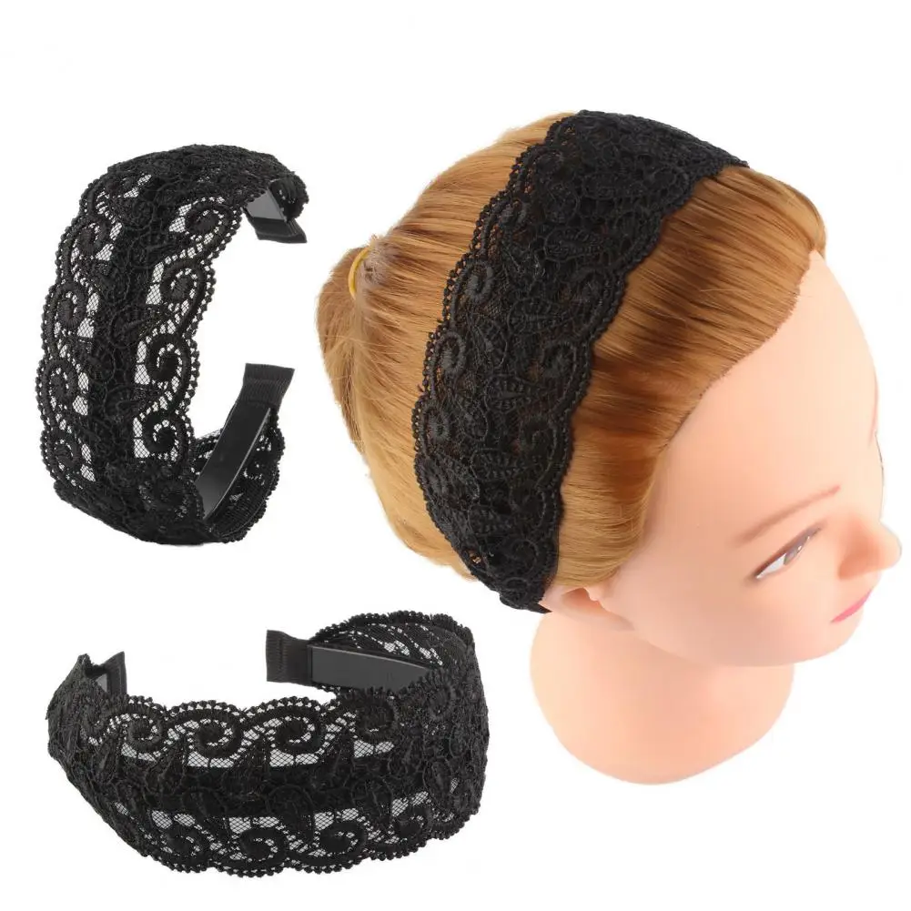 Elegant  Creative Lace Embroidered Ladies Headband High Toughness Ladies Headband Hollow Leaf   for Daily Life