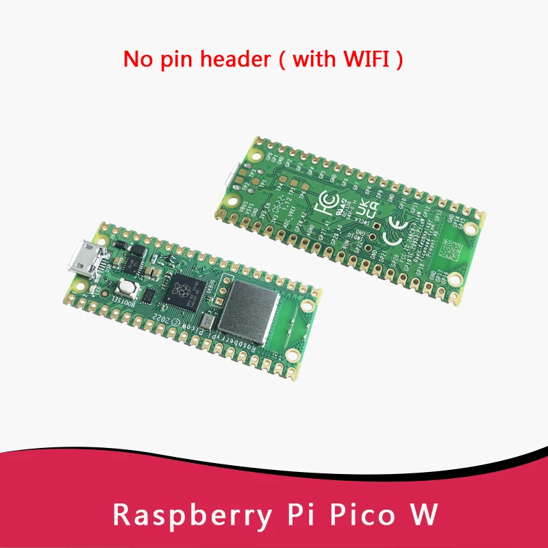 Raspberry Pi Pico W com placa de desenvolvimento WiFi sem fio, cabeçalho Pin, Suporta MciroPython, C ++, Original