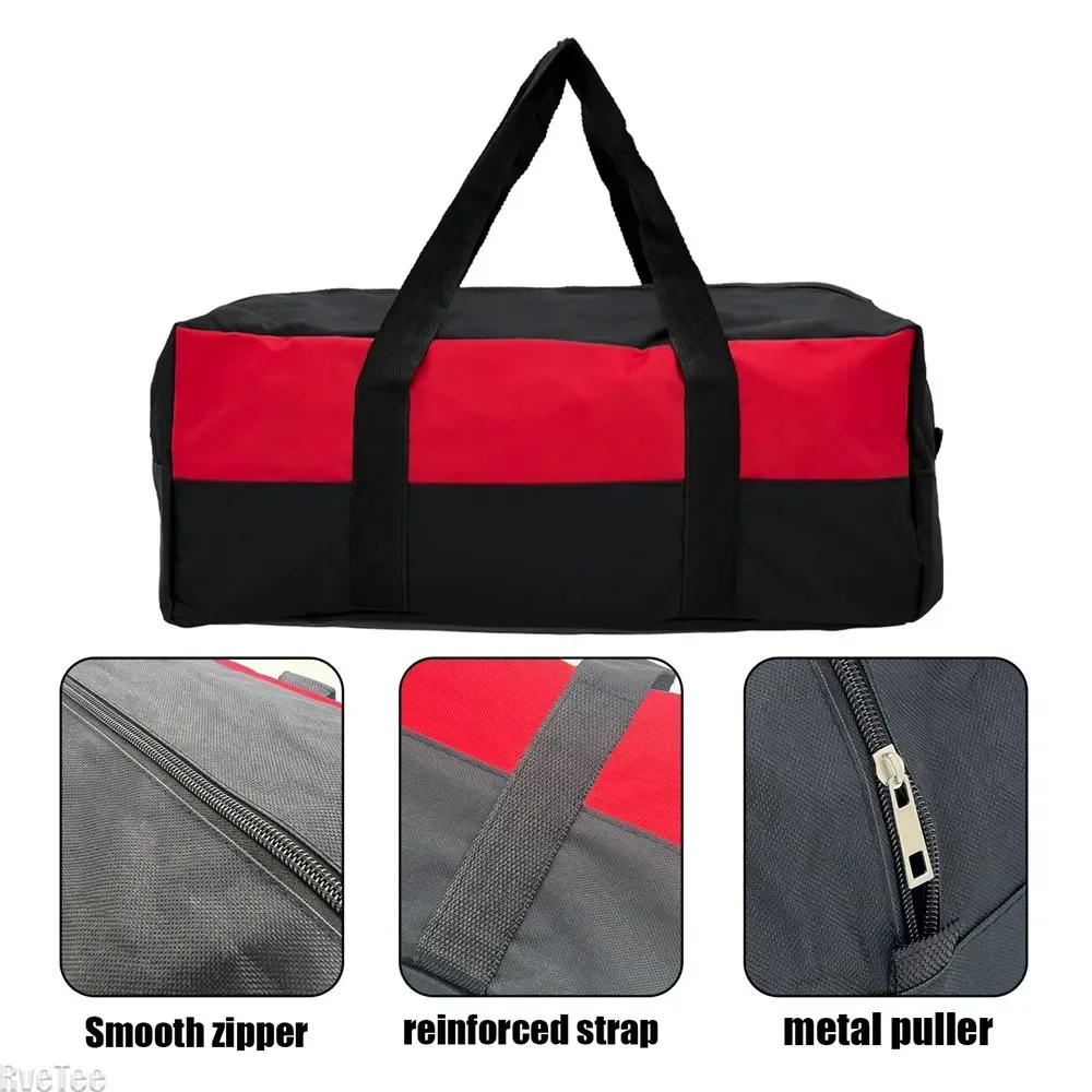 

Large Tool Tote Bag for Electrician Carpenter Mechanic Oxford Cloth 19In Multi-functional Tool Storage Bag with Wide Mouth