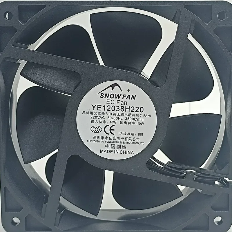 for SNOWFAN YE12038H220 220V 3500RPM EC Cooling Fan 120x120x38mm Variable Frequency for Transfer Cabinet