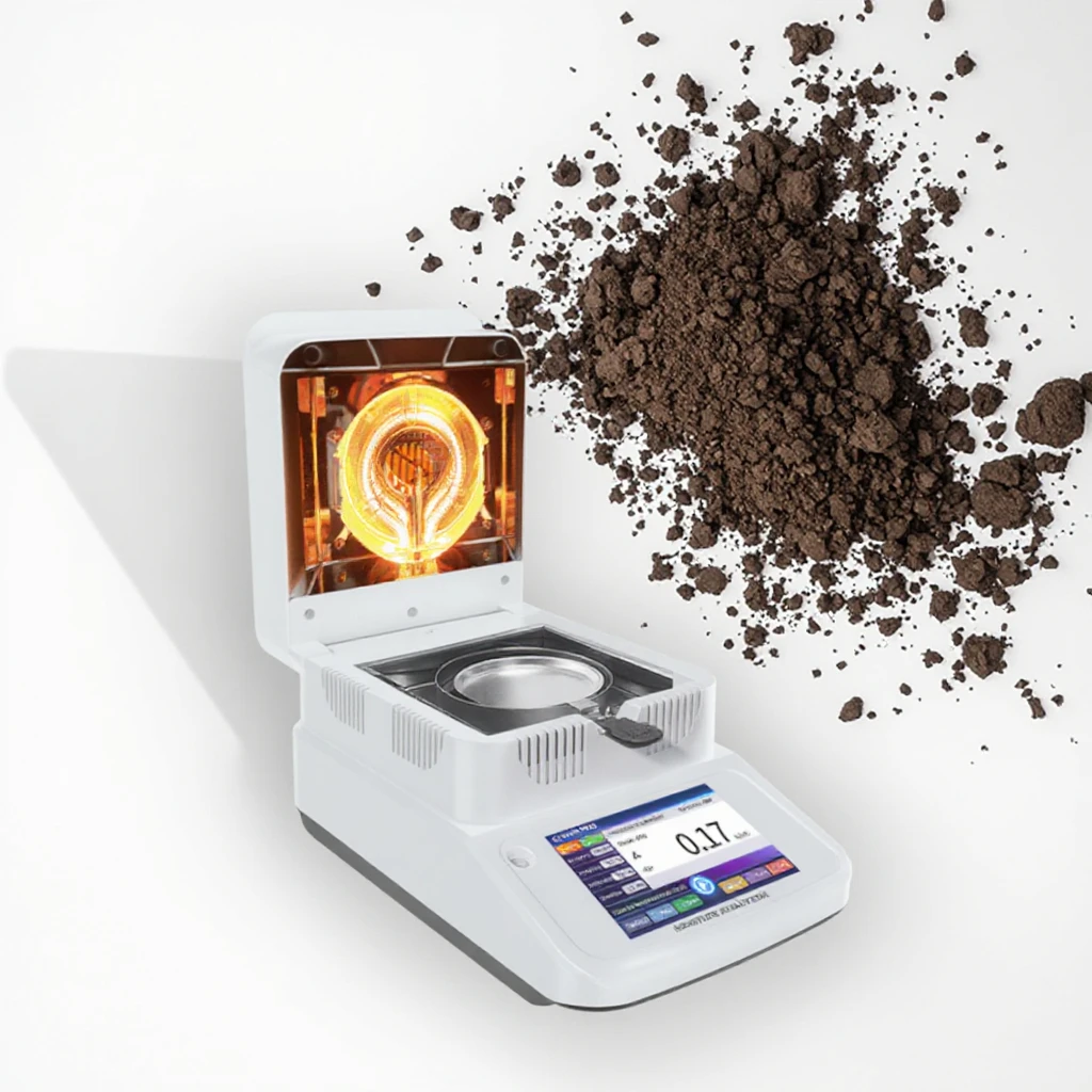 مقياس رطوبة الهالوجين 120 جرام/0.001 مقياس رطوبة الحبوب الدقيق لقياس دقيق لمحتوى الرطوبة في أي مادة #4