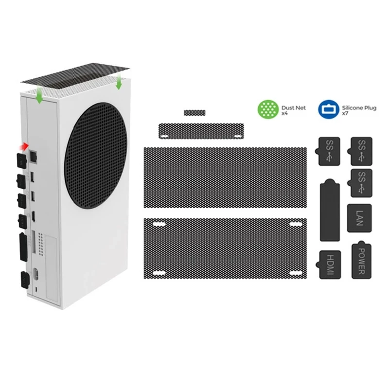 12 em 1 série s capa à prova de poeira caso malha rolha net kit combo para microsoft xbox série game console acessórios