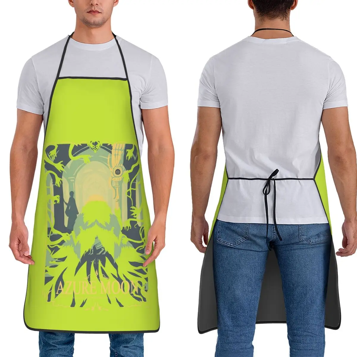 

Фартук Azure Moon для шеф-повара, приготовления пищи, кухни, Tablier, водонепроницаемый нагрудник для чистки кухни, сарафан для женщин и мужчин, садоводства