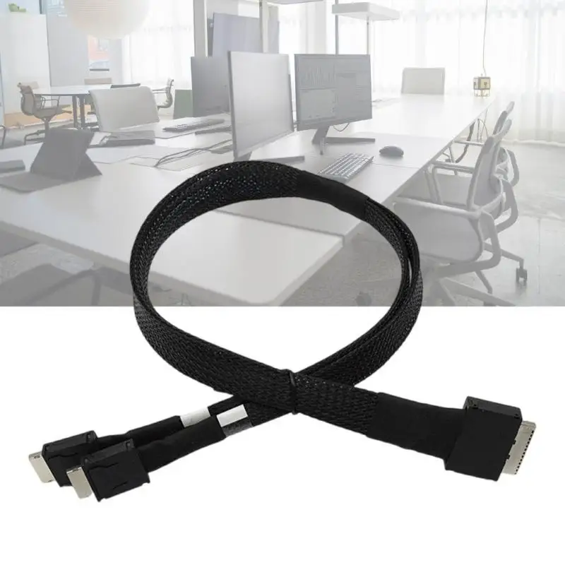 

652F High Bandwidth Server Cable SFF8611 8i to SFF8611 4ix2 Silver Plate OFC