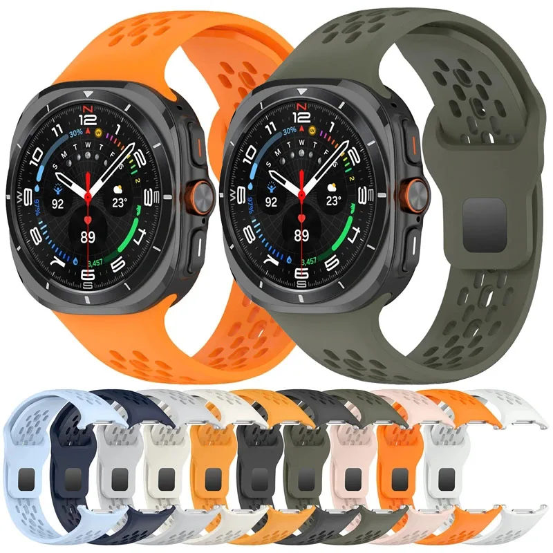 

Спортивный силиконовый ремешок для Samsung Galaxy Watch 7 Ultra 47 мм, ремешок для наручных часов, браслет для Samsung Watch Ultra, аксессуары
