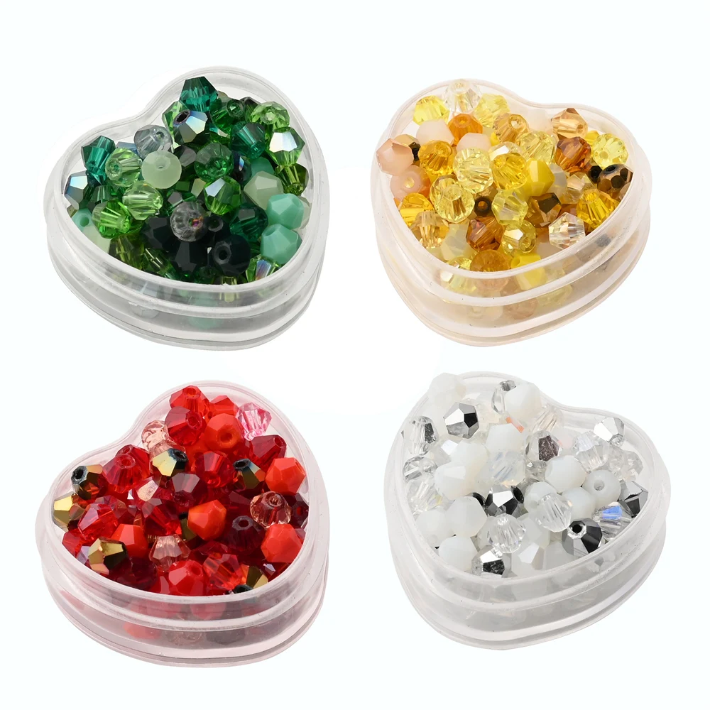 Mixed Color Series 4MM Bicone Glass Beads Faceted Crystal Spacer Bead Diy Bracelet Necklace Clothing Accessories Material 200pcs