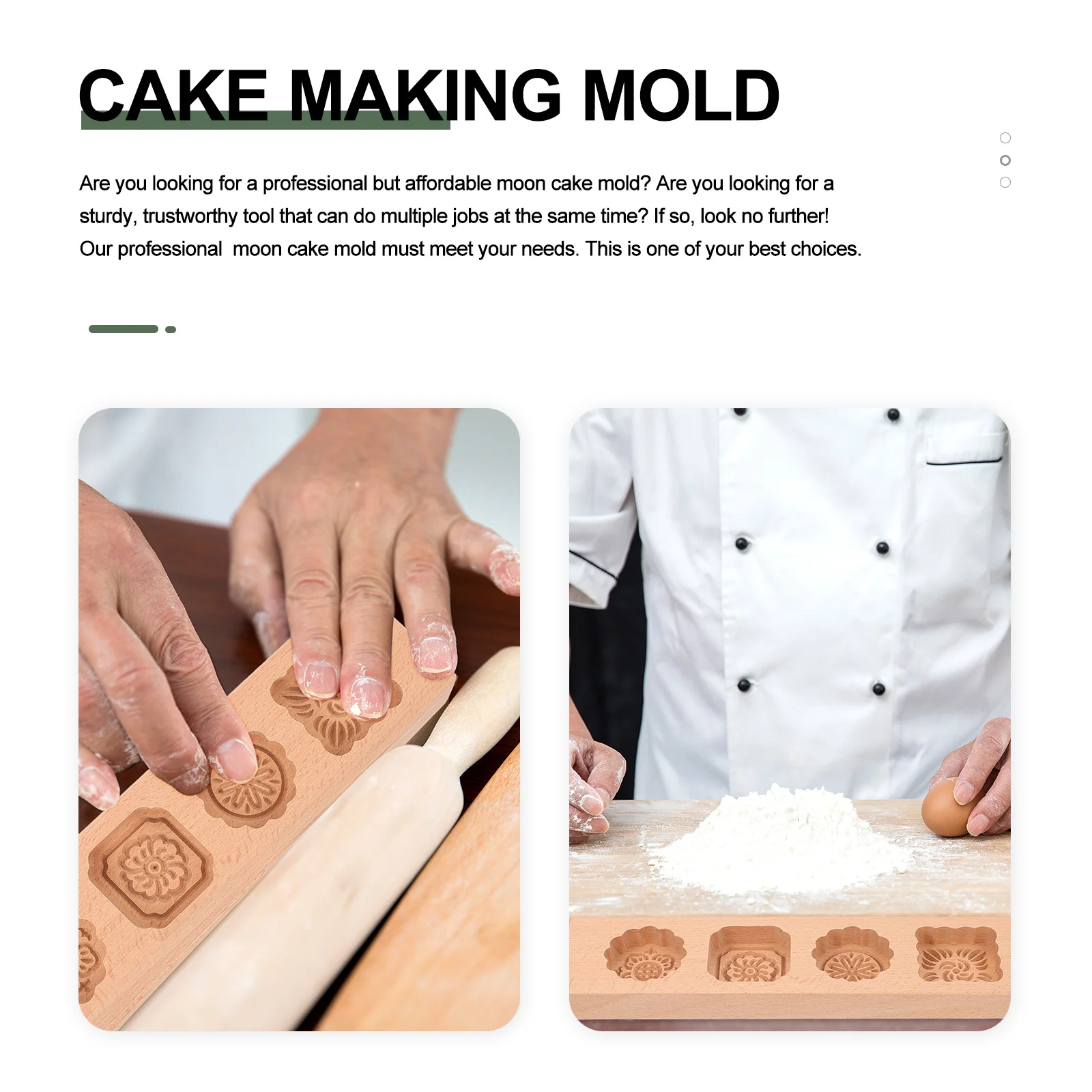 

1Pcs Wooden Moon Cake Mold Handmade Flower Design for Green Bean Cake Making Household Baking Tool Kitchen Utensil Decorative