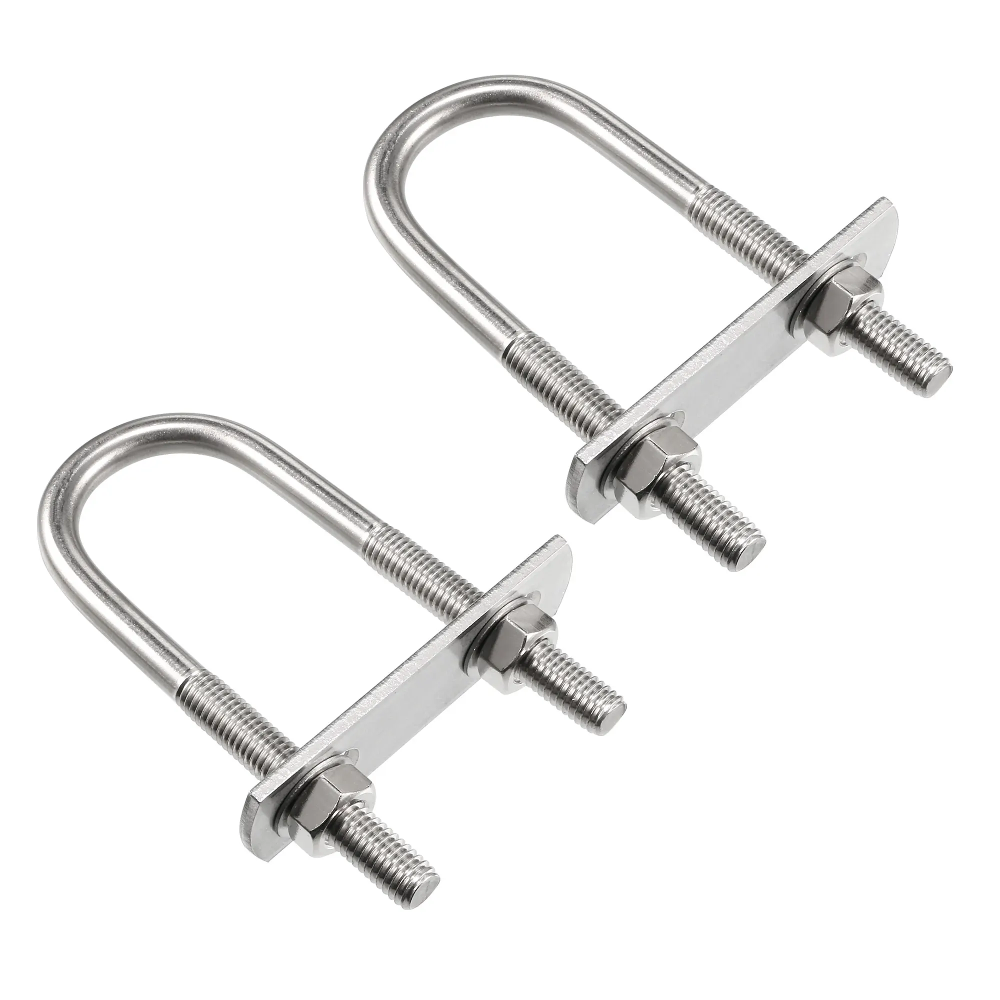 1/2/4 Set 27mm 32mm 35mm 36mm 44mm 52mm Inner Width Round U-Bolt M6 M8 304 Stainless Steel with Nuts Plate Washers
