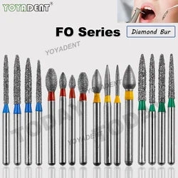 Fo tipo brocas dentárias de diamante fg 1.6mm para alta velocidade handpiece polimento brocas ferramenta dentista 10 peças