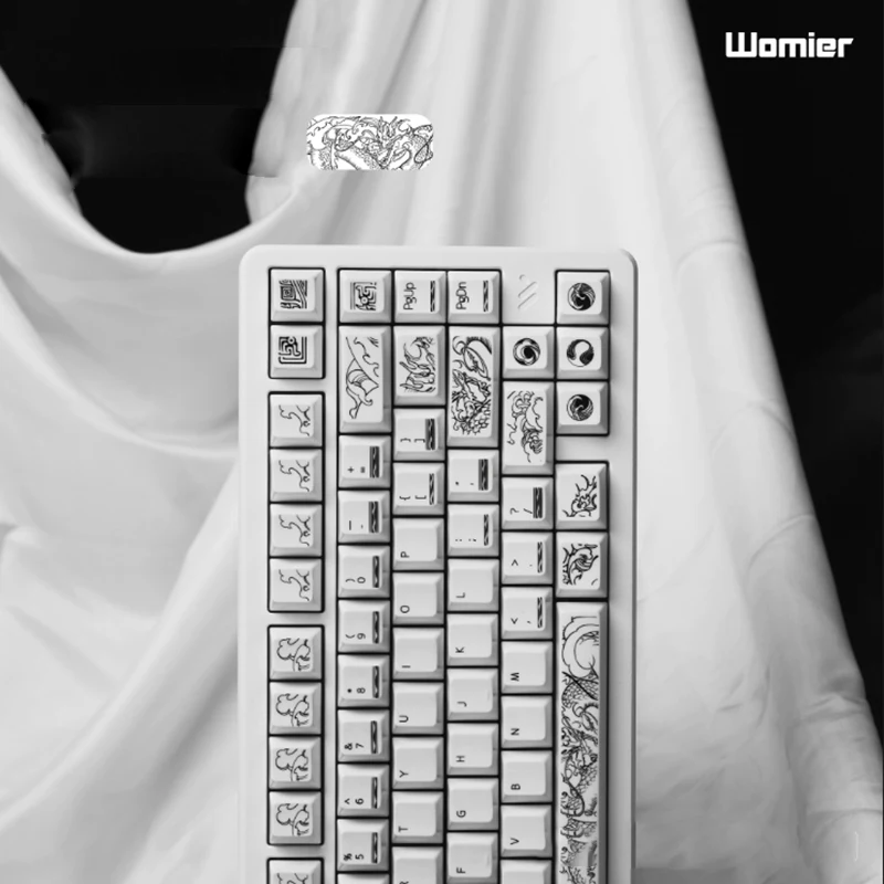 

139 Keys White Dragon Cherry Profile PBT Keycaps New Ceramic Technology Key Cap For Cherry Mx Gamer Mechanical Keyboard Keycaps