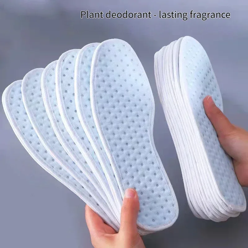 Bamboo Charcoal Antibacterial Shoes Insoles Breathable Deodorant Running Sports Insole for Feet Thick Shock Absorbing Shoe Sole