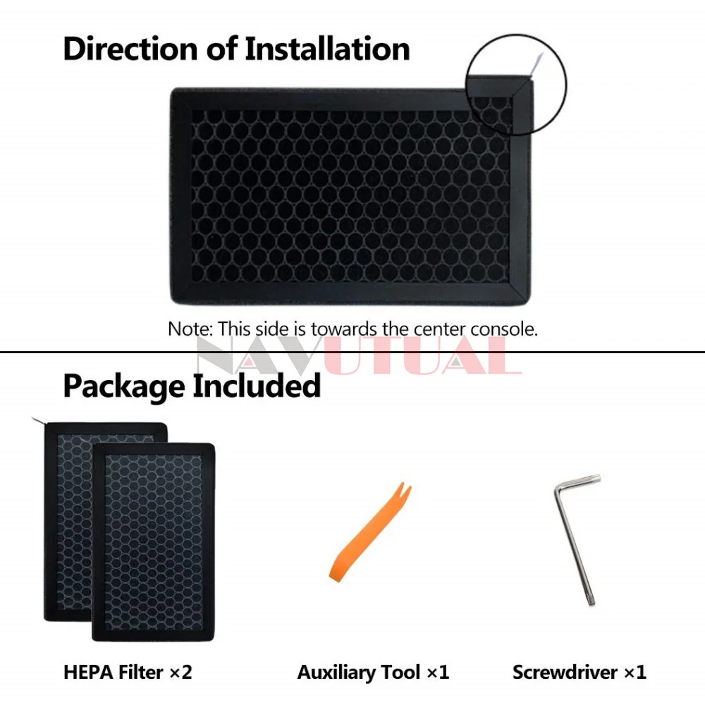 For Tesla Model 3 Model Y 2016-2024 Air Filter HEPA 2 Pack with Activated Carbon Tesla Cabin Air Filter Replacement